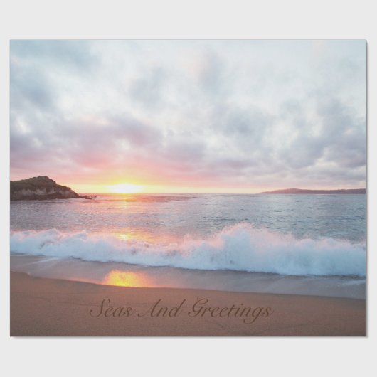 Zeeen en groeten Californische strand Cadeaupapier (Vlak)