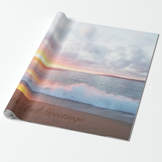Zeeen en groeten Californische strand Cadeaupapier (Uitgerold)