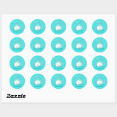 Zeeen en Groeten Christmas Dark Aqua Blue Ronde Sticker (Vel)
