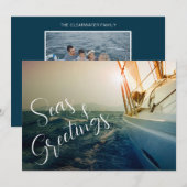 Zeeen en groeten die kerstmis vieren feestdagenkaart (Voorkant / Achterkant)