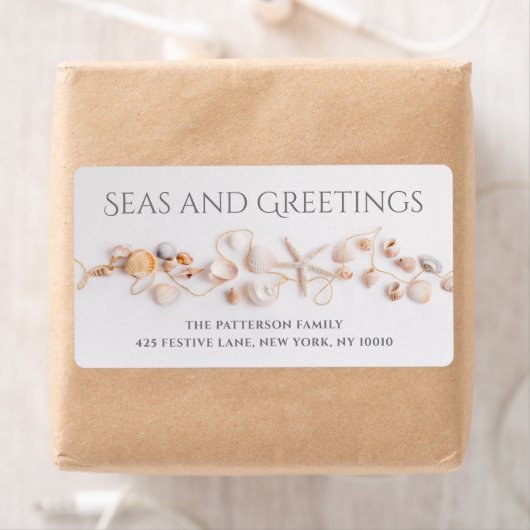 Zeeen en groeten eenvoudige moderne doorsnede etiket (Insitu)