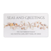 Zeeen en groeten eenvoudige moderne doorsnede etiket (Voorkant)