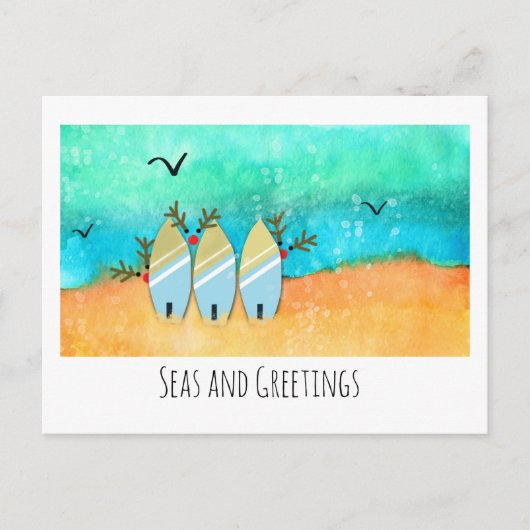 Zeeen en groeten elk kerstfeest met Rudolph Briefkaart (Voorkant)