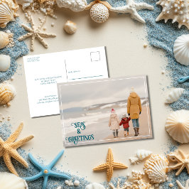 Zeeen en groeten feestdagenkaart