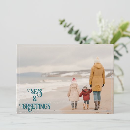 Zeeen en groeten feestdagenkaart (Staand voorkant)