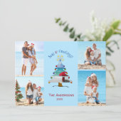 Zeeen en groeten Foto Strand Kerst Feestdagenkaart (Staand voorkant)