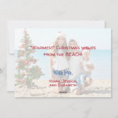Zeeen en groeten Foto Strand Kerst Feestdagenkaart (Achterkant)