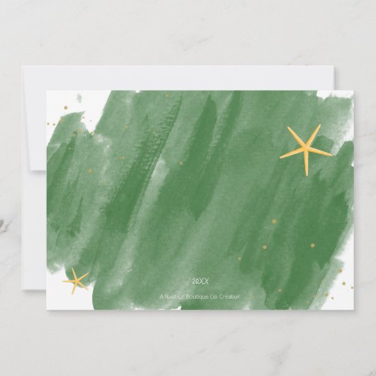 Zeeen en groeten Groene & Gold Waterverf Holiday (Achterkant)