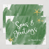 Zeeen en groeten Groene & Gold Waterverf Holiday (Voorkant / Achterkant)