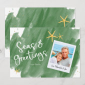 Zeeen en groeten Groene & Gold Waterverf Holiday (Voorkant / Achterkant)