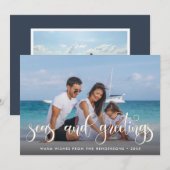 Zeeen en groeten | Holiday-foto Feestdagenkaart (Voorkant / Achterkant)