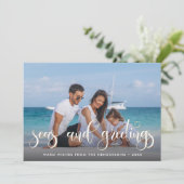 Zeeen en groeten | Holiday-foto Feestdagenkaart (Staand voorkant)