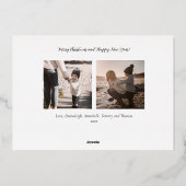 Zeeen en Groeten Kerstboom op het strand Folie Feestdagenkaart (Achterkant)