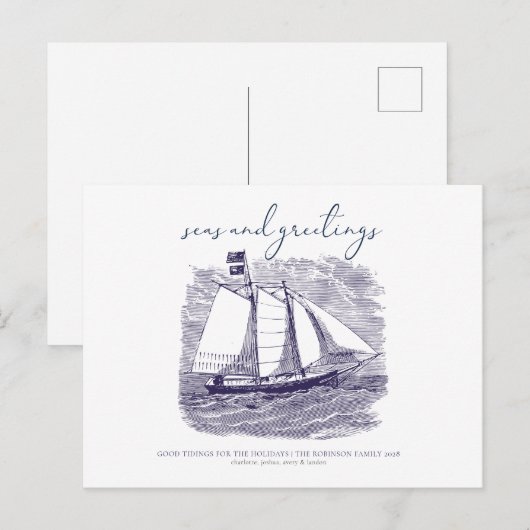Zeeen en groeten - kerstfeestdag Kaart (Voorkant / Achterkant)