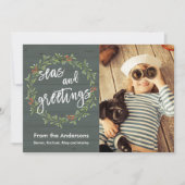 Zeeen en groeten kerstfoto feestdagenkaart (Voorkant)