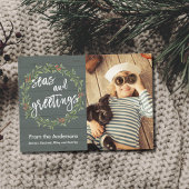 Zeeen en groeten kerstfoto feestdagenkaart