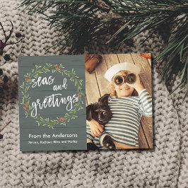 Zeeen en groeten kerstfoto feestdagenkaart