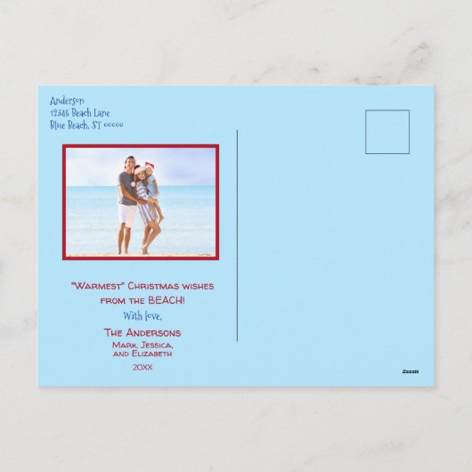 Zeeen en groeten Kerstmis Feestdagenkaart (Achterkant)