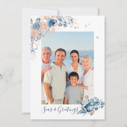 Zeeen en groeten Kerstmis Nautical Chic Photo (Voorkant)