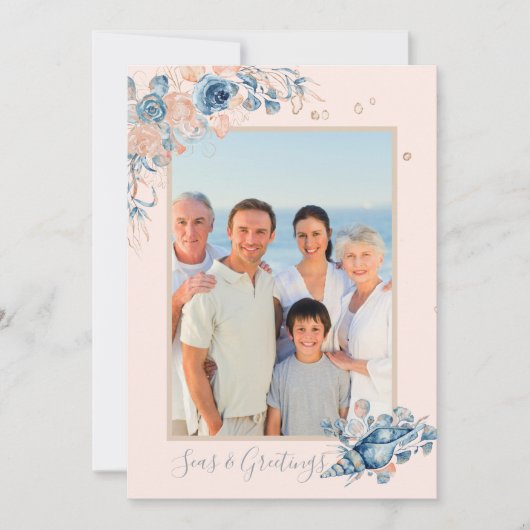 Zeeen en groeten Kerstmis Nautical Chic Photo (Voorkant)