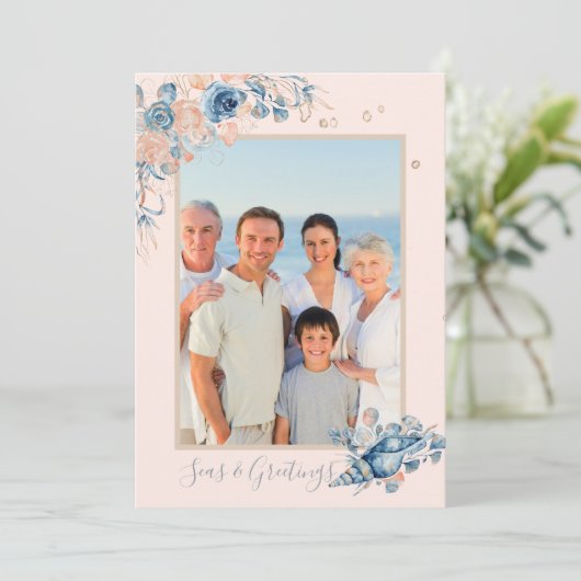 Zeeen en groeten Kerstmis Nautical Chic Photo (Staand voorkant)