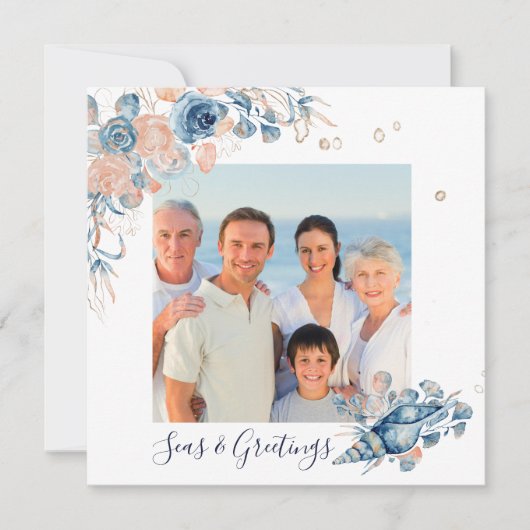 Zeeen en groeten Kerstmis Nautical Chic Photo (Voorkant)