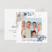 Zeeen en groeten Kerstmis Nautical Chic Photo (Voorkant / Achterkant)