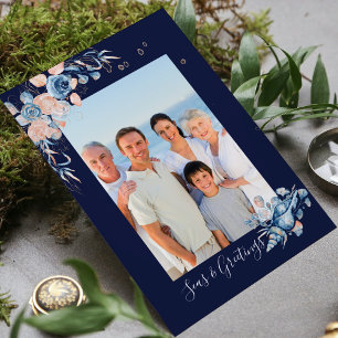 Zeeen en groeten Kerstmis Nautical Chic Photo Briefkaart