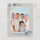 Zeeen en groeten Kerstmis Nautical Chic Photo Briefkaart (Voorkant)