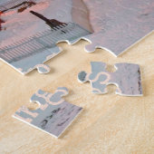 Zeeen en groeten kerstvuurtoren voor de kust legpuzzel (Zijkant)