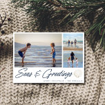 Zeeen en groeten Kustfamiliekaart Feestdagenkaart<br><div class="desc">Verspreid vakantie juichen met een vleugje charme aan de kust! Onze Zeeen & Groetjes Kust Familie Vakantie Kaart combineert op een prachtige manier de warmte van familiemomenten met de serene schoonheid van het zee, waardoor het de perfecte manier is om uw vakantiewensen te delen met geliefden. Ontwerpkenmerken: Charming Coastal Aesthetic:...</div>