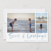 Zeeen en groeten Kustfamiliekaart Feestdagenkaart (Voorkant)