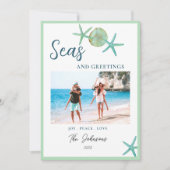 Zeeen en groeten Kustkerst met foto Feestdagenkaart (Voorkant)