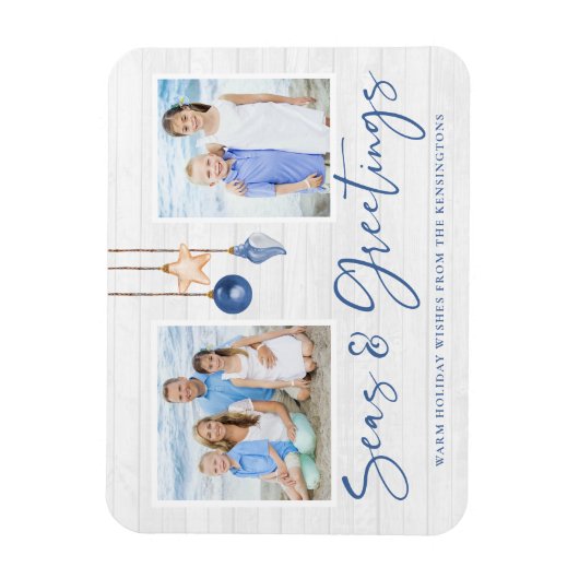 Zeeen en groeten Kusttijd Foto Magneet (Verticaal)