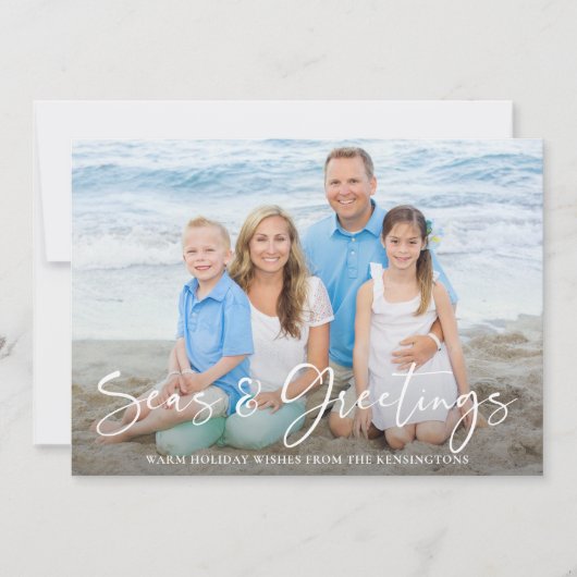 Zeeen en groeten | Nautical Holiday Foto Feestdagenkaart (Voorkant)