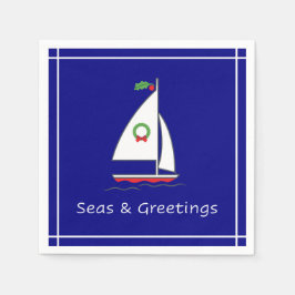 Zeeen en groeten Nautical Holiday Napkin Navkin Na Servet