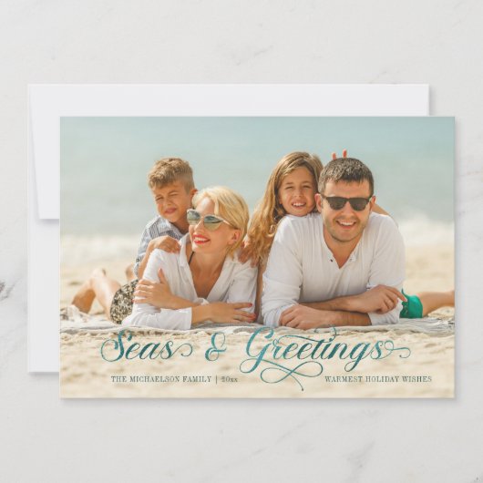 Zeeen en groeten Nautical Holiday Photo Card (Voorkant)