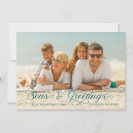 Zeeen en groeten Nautical Holiday Photo Card
