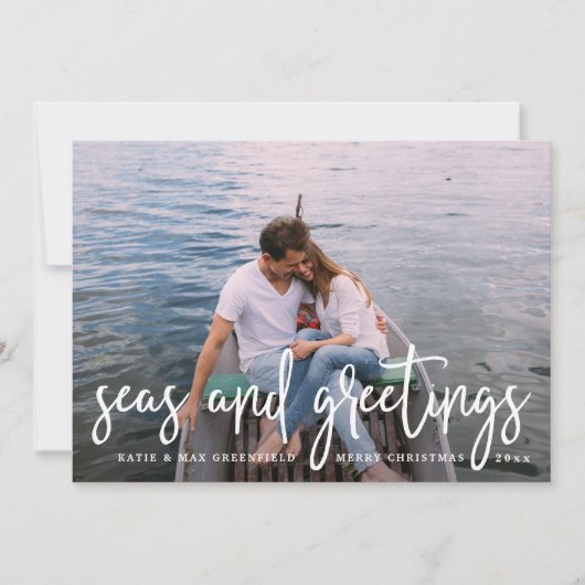Zeeen en groeten | Nautical Holiday Photo Card Feestdagenkaart (Voorkant)