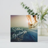Zeeen en groeten Nautical kerstvakanay Kaart (Staand voorkant)