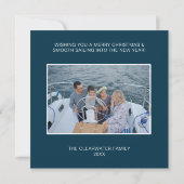 Zeeen en groeten Nautical kerstvakanay Kaart (Achterkant)