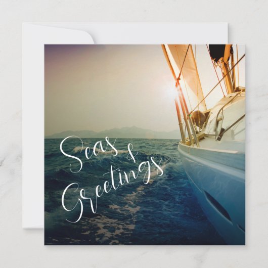 Zeeen en groeten Nautical kerstvakanay Kaart (Voorkant)