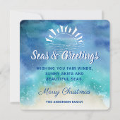 Zeeen en groeten Nautical Ocean Beach Holiday Feestdagenkaart (Voorkant)