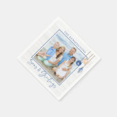 Zeeen en groeten Nautical Seashell Wood Foto Servet (Hoek)