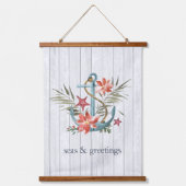 Zeeen en groeten | Nautische kerst Hangend Wandkleed (Voorkant)