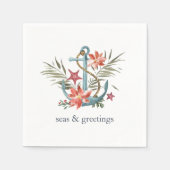 Zeeen en groeten | Nautische kerst Servet (Voorkant)