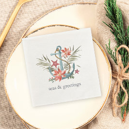 Zeeen en groeten | Nautische kerst Servet