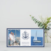 ZEEEN EN GROETEN Nautische Kerstmis Foto Anker Feestdagenkaart (Staand voorkant)