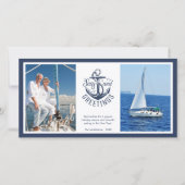 ZEEEN EN GROETEN Nautische Kerstmis Foto Anker Feestdagenkaart (Voorkant)
