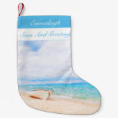 Zeeen en groeten: Nautische Vissende tas Kleine Kerstsok (Voorkant)